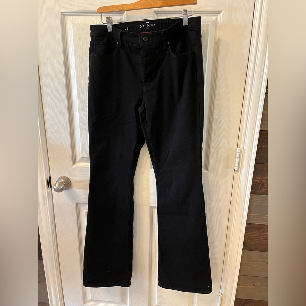 White House Black Market Women's The Skinny Flare Jeans, Black, Curvy Fit Size 8